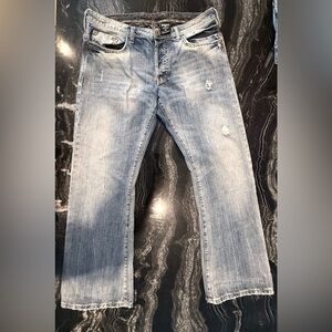 Buffalo David Bitton Men's Faded Blue Straight Jeans 36x32